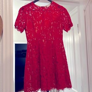 Red lace dress